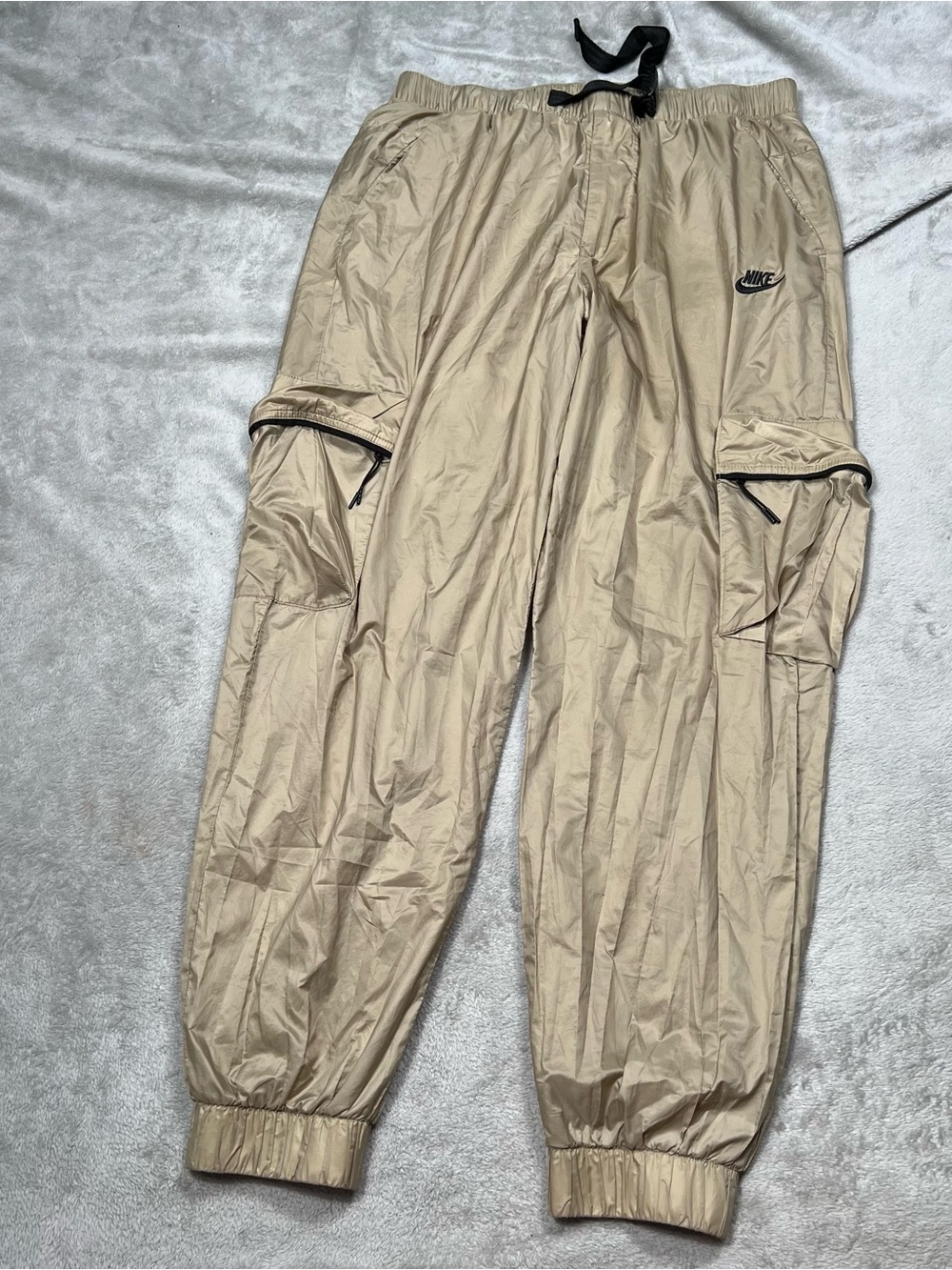 Nike Lab Woven Tech Pants Mens L Tan Cargo Mesh Lined Track Pants FB7911-247
